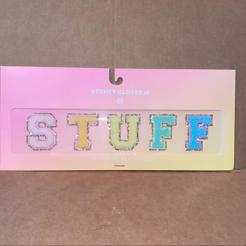 Stoney Clover Lane x Target STUFF Adhesive sticker patches pack of 5 S T U F F